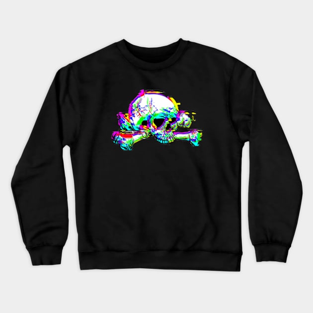 glitch effect skull 666 Crewneck Sweatshirt by KristinaOndemande